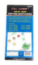 120 Assorted Car Truck Mini Fuse White Mark  