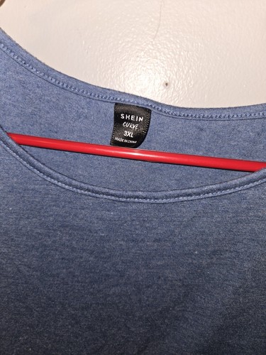 Top informal para mujer nudo delantero manga corta azul talla grande 3XL - Imagen 2 de 3