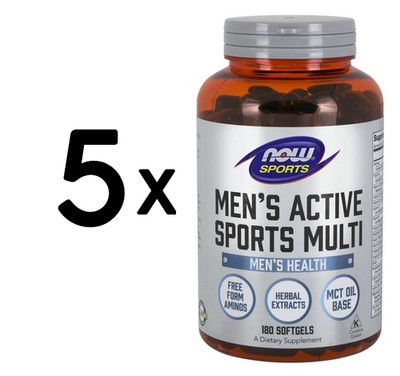 5 x NOW Foods Men's Extreme Sports Multi - 180 softgels (266,66 EUR/kg)