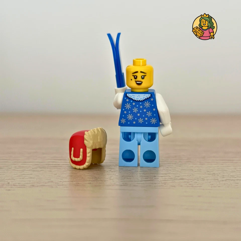 Lego Minifig Minifigure Custom La Skieuse des Neiges pièce authentique NEUF NEW - Immagine 4 di 4