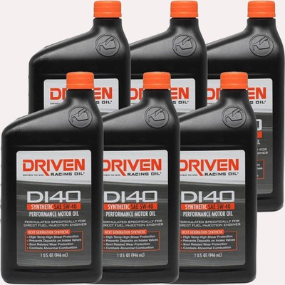 Driven Racing Engine 18406, Direct Injection DI40 Oil, Synthetic 0W-40, 6 Qts