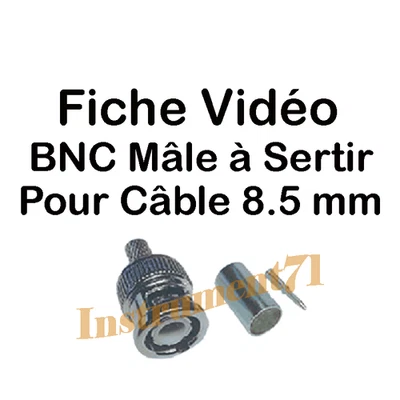 1 Fiche BNC Mâle 3 Pièces à Sertir pour Cable Vidéo Diamétre 8,5 mm - Photo 1/2
