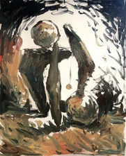 Surrealism Cubist Figures Oil Painting On Canvas 16x20 Original Signed