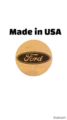 Round cork coasters Ford Oval