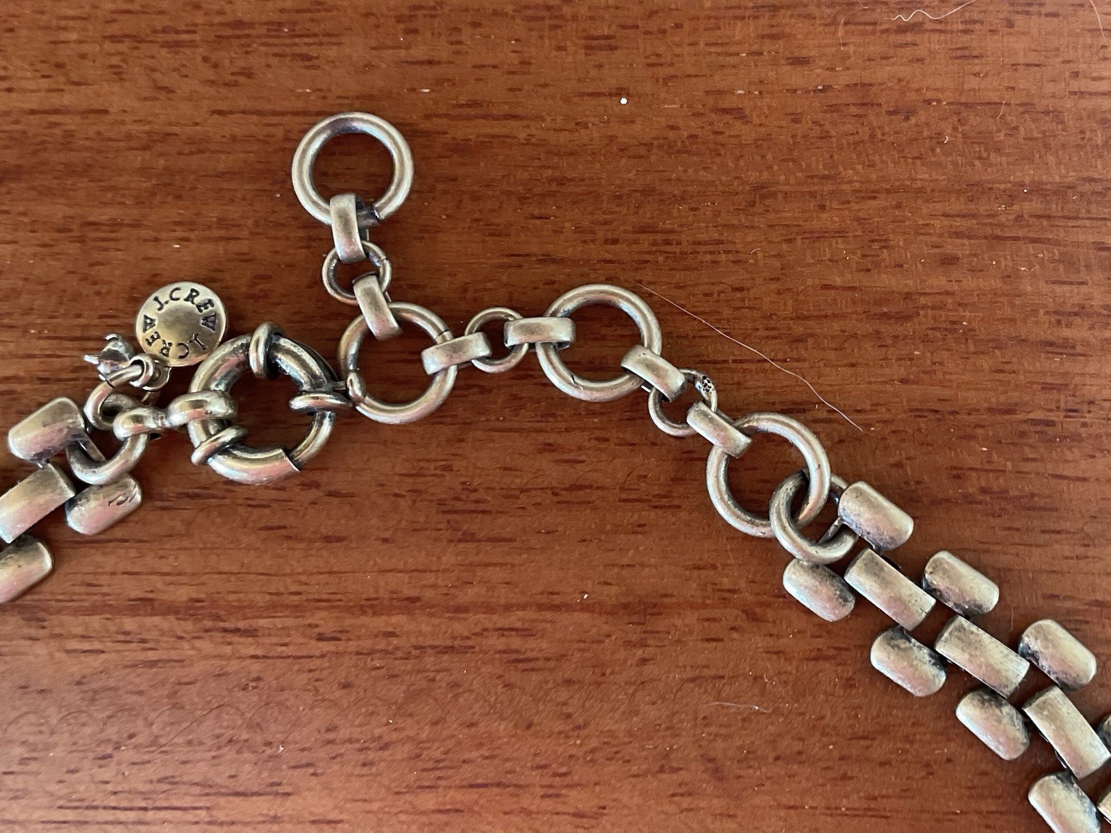 J.CREW Brasstone Rhinestone Statement Necklace - image 3