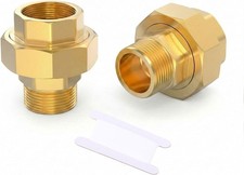 2pcs 34 Npt Male X 34 Npt Female Pipe Fitting Brass Union