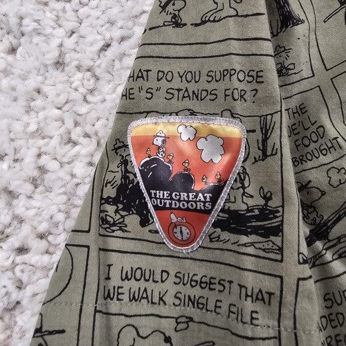 Peanuts Snoopy Beagle Boy Scout Comic Strip 50th Anniversary Camp Shirt Kids Lrg - Picture 5 of 11