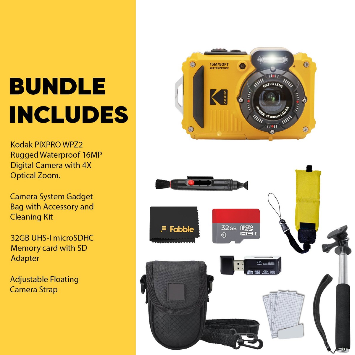 Kodak PIXPRO WPZ2 Digital Camera + SanDisk Ultra 32GB microSDHC