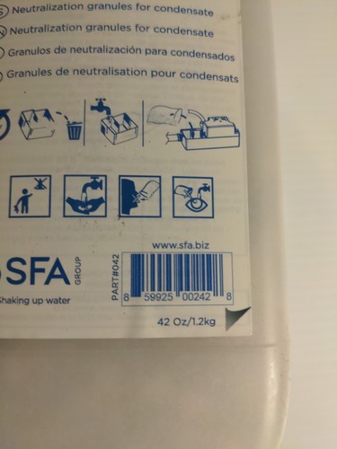 Saniflo 042 Sanineutral Neutralizer Agent for Condensate Pump - Picture 2 of 3