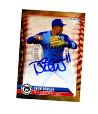 Drew Bowser 2025 South Bend Cubs signed autograph baseball card d