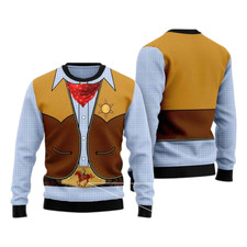 Cowboy Costume Ugly Christmas Sweater, Funny Xmas Sweater, Sweater Xmas