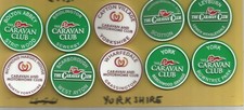 10 Caravan Club Site Badges. Various Sites in Yorkshire - see photo