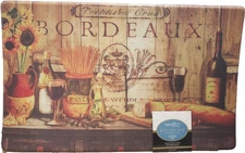 Non Slip Kitchen Floor PVC Cushioned Foam Mat (18"x30") WINE & BREAD,BORDEAUX,AL