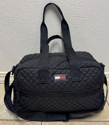 Tommy Hilfiger Black Medium Quilted Travel Duffle Gym Bag