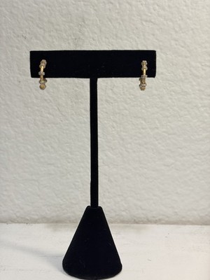 Freida Rothman Sterling Silver Push Back Hoop Earrings Gold and Silver Tone