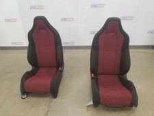 22 Honda Civic Sedan Si Recaro Seat Front Set Black Red Cloth See Images