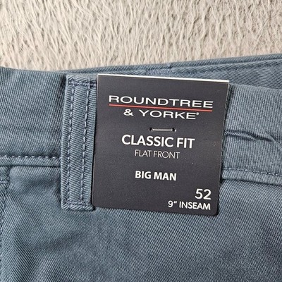 Roundtree & Yorke Mens Blue The Cloud Short Classic Fit Big Man 52x9 Inseam NEW