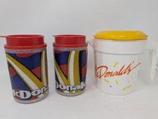 Vintage McDonalds Coca Cola Travel Mugs Lot With Packar Ware Pitcher USA