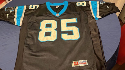 Nike NFL Carolina Panthers #85 Wesley Walls Football Jersey Black/Blue/White