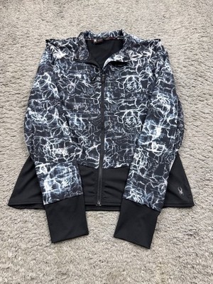 Spyder Jacket Women Large PROWEB Layered Running Lightning Floral Full Zip Track