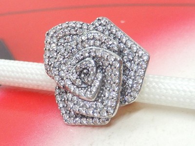 Original Pandora Silber Funkelnde Rose in Blüte Oversized Charm #793245C01