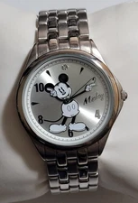 MZB DISNEY Mickey Mouse Silver Tone Large Face MCK800 Men's Watch
