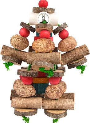 Large Parrot Toy Wooden Chew Blocks for Macaw African Grey Cockatoo Cage