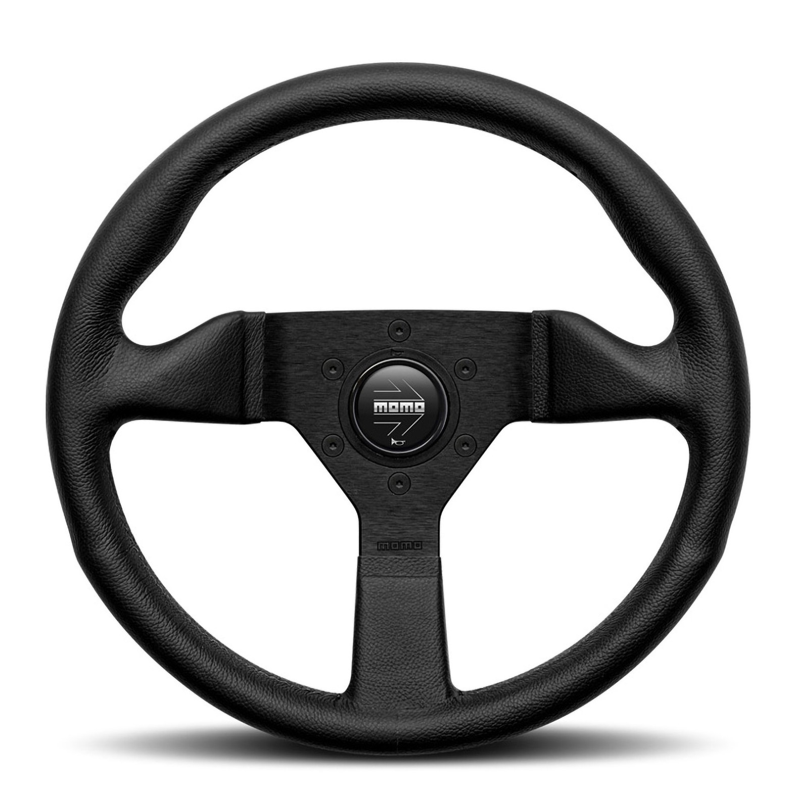 Momo Montecarlo Steering Wheel, Black Leather - 320mm Diameter / 40mm Dish