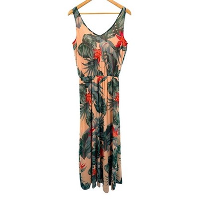 Show Me Your Mumu Kendall Maxi Dress XL Bird of Paradise Tropical Floral Peach