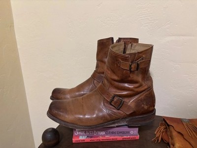 Frye Engineer Boots Brown Leather Men 13 M Buckle Rubber USA | eBay