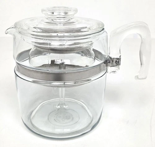 Vintage PYREX Flameware 6-9 Cup Glass Perculator Coffee Pot 7759  B Complete