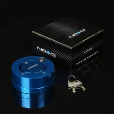 NRG STEERING WHEEL QUICK RELEASE ADAPTOR ANTI-THEFT SECURITY LOCK+KEY NEW BLUE