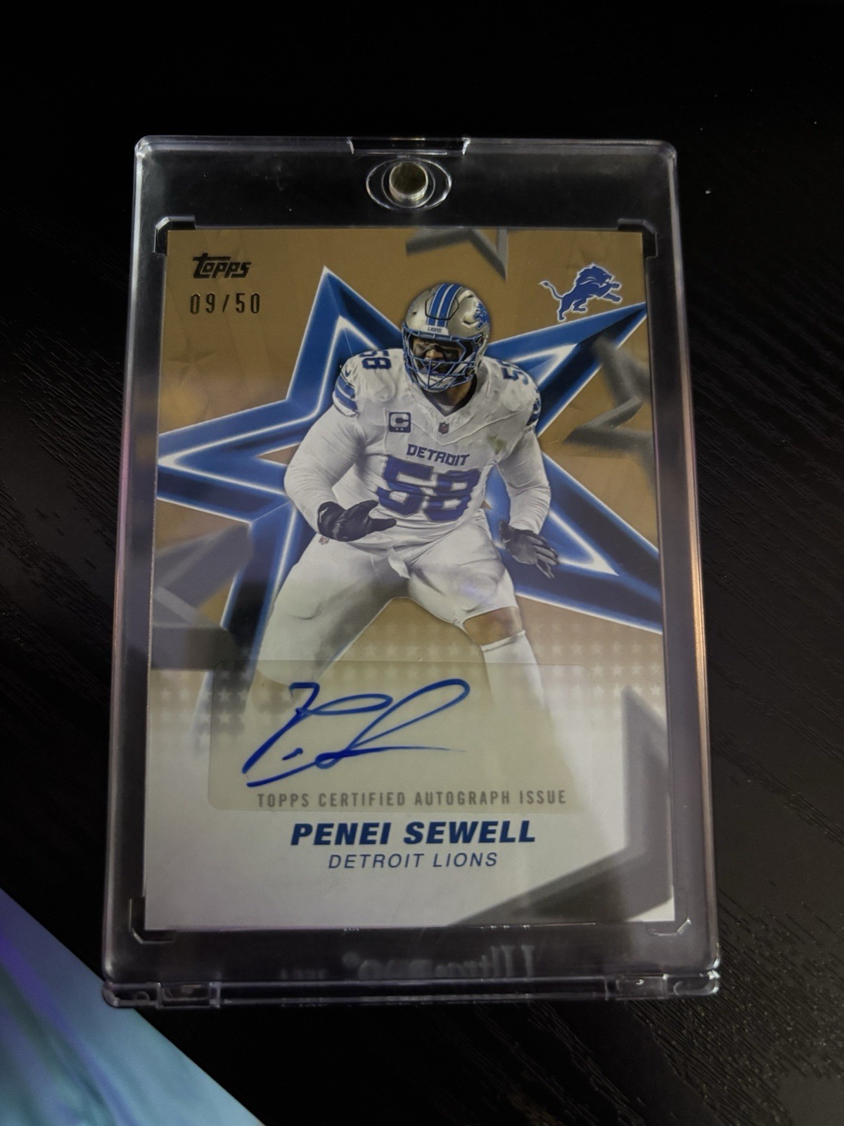 Topps 2026 Flagship Football Penei Sewell Detroit Lions NFL Stars Auto 9/50