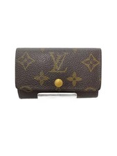 LOUIS VUITTON Multicle 4 Monogram Canvas Leather BRW All-Over Print Men's