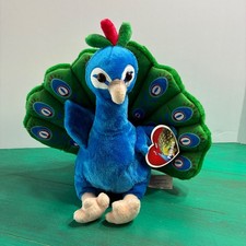Perry Peacock  10  Tall  Stuffed Plush  Peafowl  Animal  Colorful  Soft