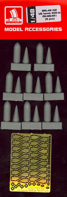 Brengun Models 1/48 U.S. AN-M64A1 500lb BOMBS (8) Resin & Photo Etch Set