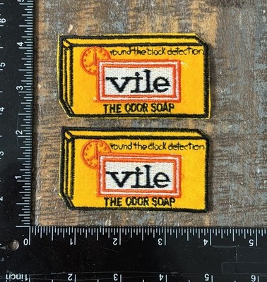 Vintage Vile The Odor Soap Around Clock Detection Novelty Iron-On Patches 1970s