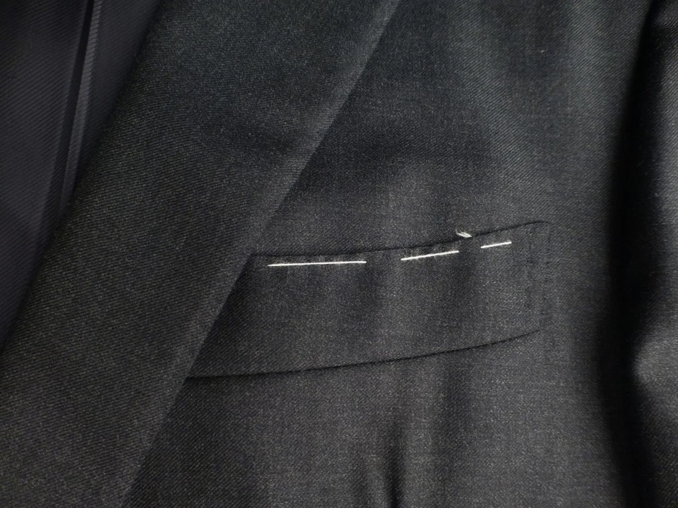Новый без ценников костюм Луиджи Боррелли 52R/42R W36 серый новый Италия твердый Неаполь манжеты хирурга - Изображение 3 из 4