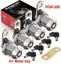 Heavy-Duty Premium Safe Weather-Resistant 4 Sets of Cam Locks for RVs & Cabinets