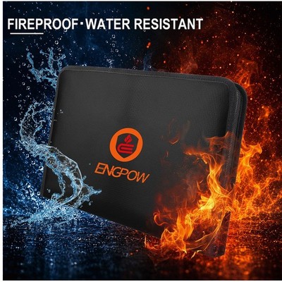 ENGPOW Fireproof Document Bag 13 Pocket Expanding File Folder A4 Legal Organizer