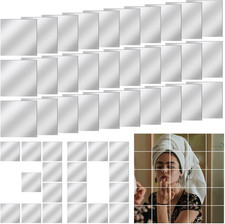 ROADPLUM 30 PCS Acrylic Mini Mirror Tiles Self Adhesive, 2 Inches Square High-De