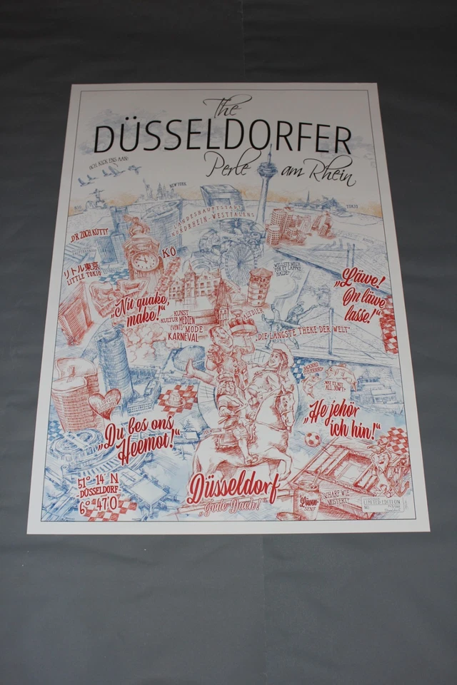 Kunstdruck-Poster " The Düsseldorfer " - Illustriert von Jörg Tacke