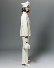 River Island Womens Blazer Cream Oversized Single Breasted Notch Outerwear Top