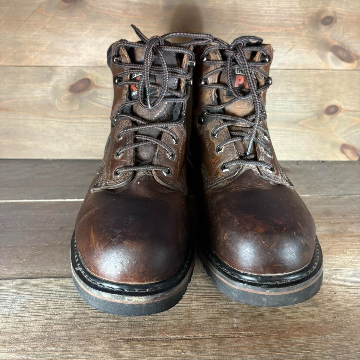 timberland pro pit boss mens size 10 shoes brown leather steel toe work boots timberland pro pit boss mens size 10 shoes brown leather  main image 4