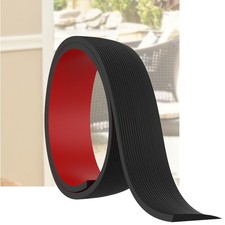 0.4" Rise Threshold Ramp for Doorways, Self-Adhesive Rubber 3.3Ft, Black