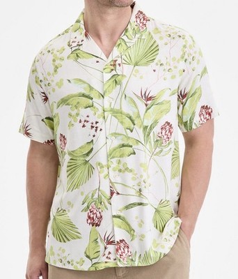 Club Room - Floral print Button-Down short sleeve Resort summer Shirt - size XXL
