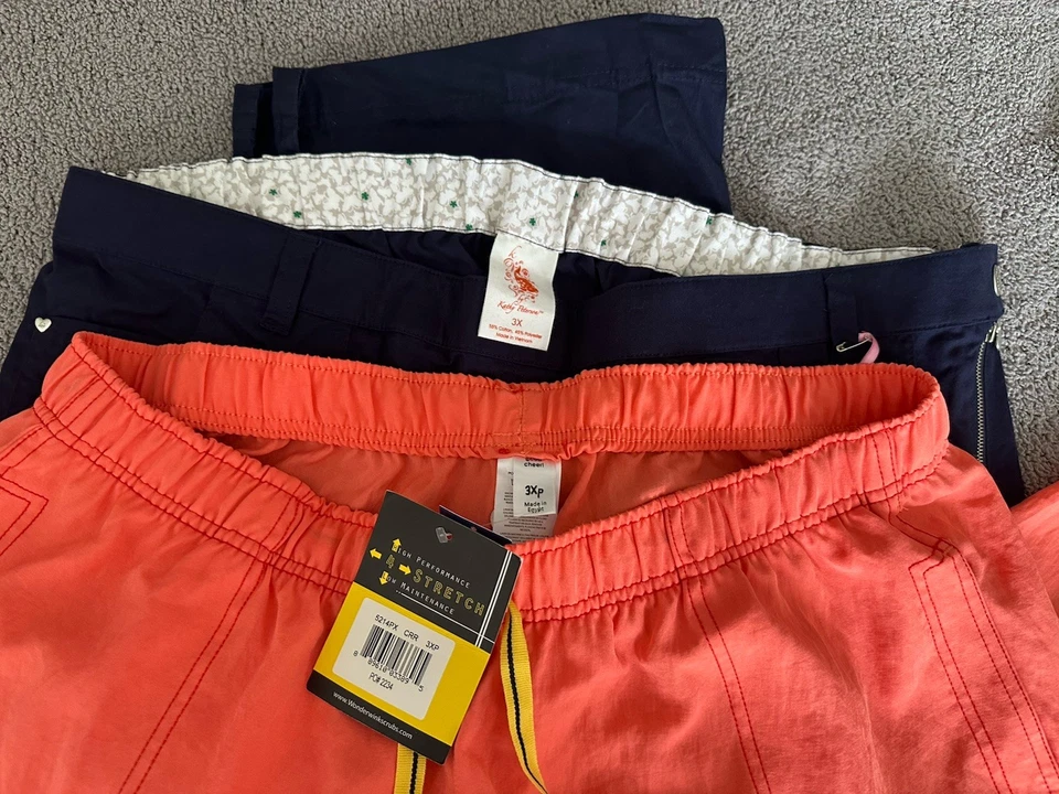 Lote 3XL Pequeño -2 Pantalones Médicos Wonderwink Bolsillos Elastizados Para Mujer’s 1-Zara D-loc Foto 4 de 4