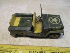 Vintage 1950's Showa Tin Litho Toy Patrol US Army Jeep Friction Japan MSK 1954