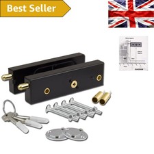 Versatile Black Garage Lock with Internal/External Operation - Easy Installation