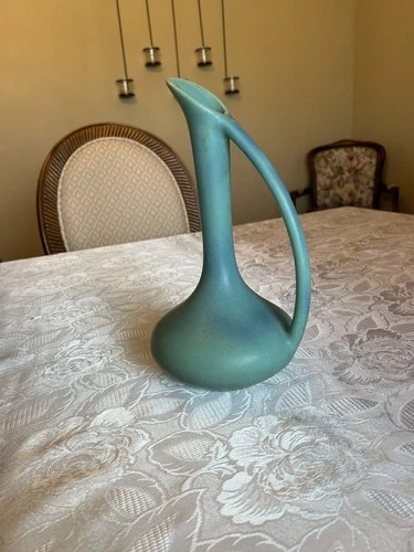 Early Vintage Van Briggle Art Pottery  Pitcher – 11.5 Matte Turquoise